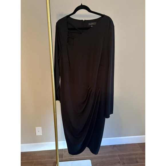 Eloquii Dresses & Skirts - Eloquii Women's Midi Cocktail Dress Size 20 Black Party Going Out Minimalist